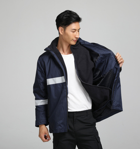 Giacca <span class=keywords><strong>3</strong></span> in <span class=keywords><strong>1</strong></span> con fodera in pile staccabile |   Giacca di Sicurezza Alta Visibilità Impermeabile e Antivento per Uomo, per Lavoro all'Aperto Invernale - Product Image 2
