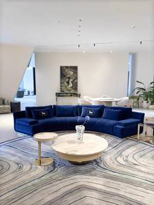 Canapé en tissu de luxe léger italien 2026, modèle grand format pour salle, meubles en forme d'arc, salle audiovisuelle de villa - Product Image 3