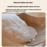 Arbre à chat de Style moderne de luxe bambou naturel rotin Sisal durable chat griffoir feuille de palmier armure chat maison fleur bois