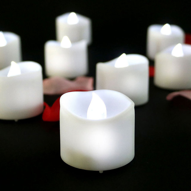12 Pack Flameless LED Lights Tea Light Candles Wishing Warm White Halloween Christmas Decor Remote Control Candle Light