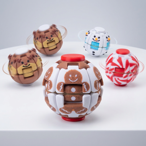 Christmas Spin <b>Ball</b> Fidget Toy Press & Rotate 3D Printed Gyro, Cute Holiday Designs <b>for</b> Kids & <b>Adults</b>, <b>Stress</b> Relief, Desk Decor - Product Image 1