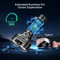 Lampe de plongée professionnelle Wurkkos 6000LM, type C rechargeable, lampe torche LED super lumineuse, anti-corrosion, lampe torche marine