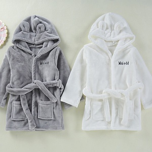 2018 Polyester Fleece White Rabbit Baby <strong>Kids</strong> Animal Bathrobe Cute Children Bath <strong>Robe</strong> for Boys and Girls - Product Image 1