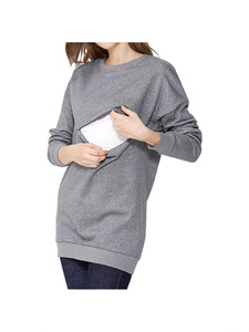 Felpa Premaman con Cappuccio e Collo Tondo per <span class=keywords><strong>Allattamento</strong></span>, Abbigliamento Invernale Spesso per l'<span class=keywords><strong>Allattamento</strong></span>, Taglie USA S-4XL - Product Image 4