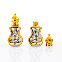 Flacon miniature de parfum en verre couleur or 10 ml, flacon à bille pour huile essentielle attar.