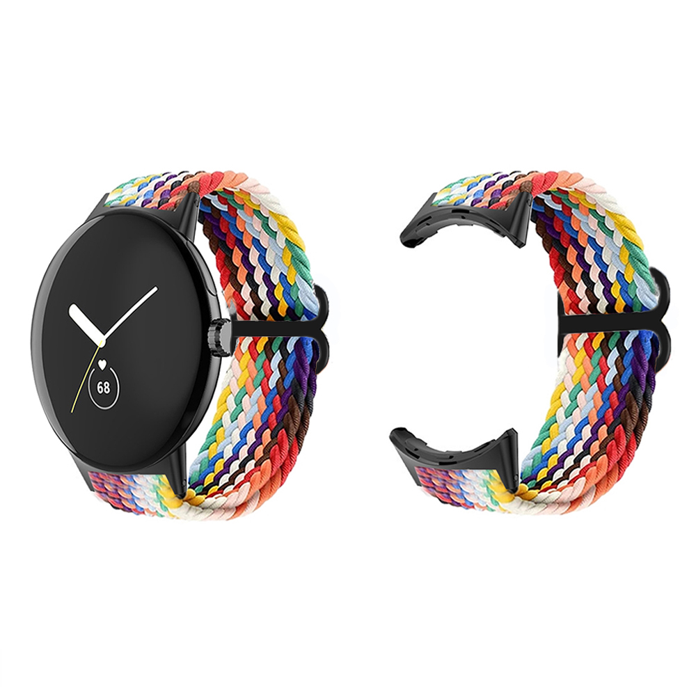 Nylon Braided Loop Women Men Elastic Watch Replacement Band Strap for Google Pixel Adjustable Wristband