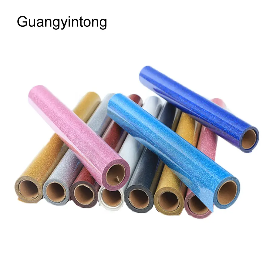 Guangyintong PU Glitter Easyweed Osmotic Plastic Handle Paper Cellulite Waist Burning Fat Speed Heat Transfer Vinyl For Clothing