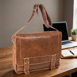 Sacoche d'ordinateur portable de luxe en cuir véritable, imperméable, durable, coréenne, pour usage quotidien, portable, écologique, pour homme, avec bandoulière, pour le bureau - Product Image 1