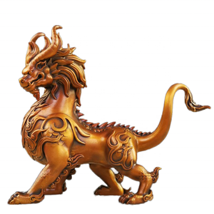 Diseño personalizado decoración del hogar latón Animal figura estatua bronce <span class=keywords><strong>hijo</strong></span> del dragón escultura - Product Image 3