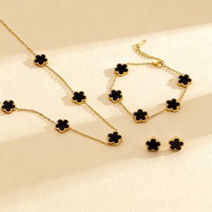 Collier pendentif trèfle à cinq feuilles romantique Rz, <span class=keywords><strong>bijoux</strong></span> en acier inoxydable, <span class=keywords><strong>cadeau</strong></span> pour <span class=keywords><strong>femme</strong></span> - Product Image 2