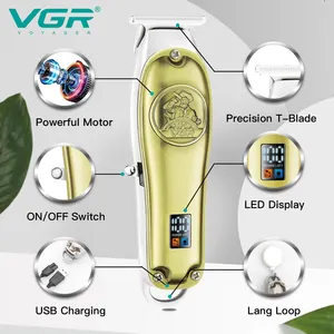 VGR V-920 High Quality Professional Barber Clippers Electric Hair Cut Machine Cordless Hair Trimmer For Men