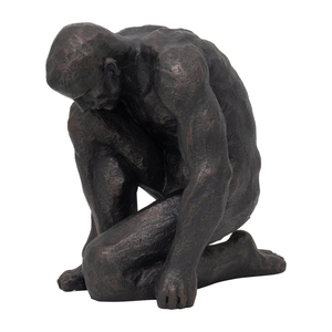 Scultura Moderna in Resina di Figura Inginocchiata per Arredamento Casa, Ufficio e Esposizione su Scaffali del Soggiorno - Product Image 2