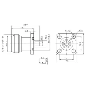 Prezzo di fabbrica N-KFB2 17.5x17.5 femmina Jack N connettore impermeabile RF coassiale N connettore crimpatura RG086 cavo di comunicazione