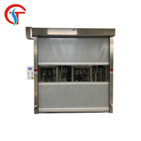 Pvc tissu ouverture rapide porte coulissante anti-poussière ignifuge étanche radar télécommande enrouler porte à grande vitesse