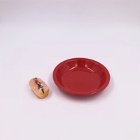 Assiette à salade en mélamine rouge écologique populaire, vente en gros, assiette à soupe en plastique durable pour les fêtes