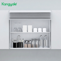Kangyale Système de rangement intelligent Volets de cuisine Casiers élévateurs Volet roulant intelligent Volet roulant en verre pour armoire de cuisine