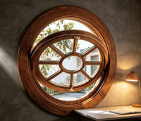 Fenêtre à battant ronde en aluminium personnalisable avec ouverture latérale et double vitrage en verre trempé pour la ventilation de la salle de bain