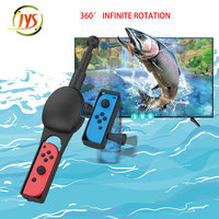 NSJoyCon JYS-NS192 Manette de jeu pour canne à pêche avec poignée droite et gauche, détection corporelle, simulation de rotor, matériau ABS, compatible iOS