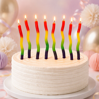 Bougies de fête torsadées colorées 9 cm, sans odeur, avec mèche en coton pur, bougies spirales pour la décoration de Pâques, prêtes à la vente au détail