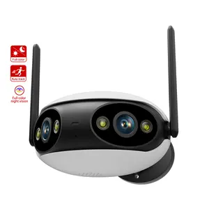 4MP 4K 듀얼 렌즈 울트라 와이드 앵글 180 와이파이 IP 카메라 야외 4MP 풀 컬러 야간 투시경 아이 인간 감지 보안 감시