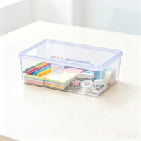 Boîte à lunch en plastique PP sans BPA avec couvercle à fermeture rapide, organiseur de crayons de bureau, organiseur de fils de bureau, conteneur alimentaire