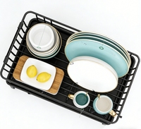 Égouttoir à vaisselle de cuisine moderne en métal à un seul niveau, grand séchoir à vaisselle pour cuisine