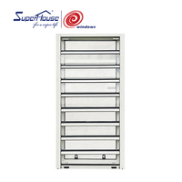 Fenêtre à persiennes en verre réglable manuelle Superhouse en aluminium avec moustiquaire de sécurité en acier inoxydable pour la sécurité
