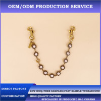 OEM ODM Logo Kustom Grosir Mewah Rantai Gantungan Tas Kristal Bunga Liontin Tas Tangan Tali Pengikat Dompet Ekstensi Perhiasan Butik