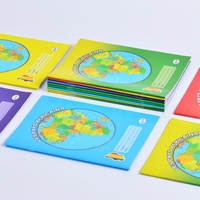Carnet de notes coloré à impression dégradée, directement de l'usine, avec carte d'Afrique et de la Terre, cahier d'exercices de français agrafé