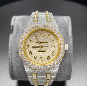 <span class=keywords><strong>Orologio</strong></span> Meccanico di Lusso Stile Hip Hop di Alta Qualità con Lancette Arabe in Oro APT e Moissanite Reale - Product Image 1