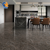 Carreaux de porcelaine 600x600mm, 9mm d'épaisseur, modernes, antibactériens, résistants aux acides, finition brillante, imitation pierre, pour salle de bain et appartement