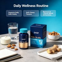 Gummies Énergie Naturelle Premium Véganes pour Hommes Adultes : Vitalité, Soutien Immunitaire et Énergie, à Base de Pectine, Extrait de Ginseng et Maca