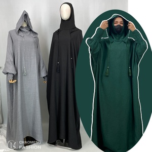 Nuevo y Popular Vestido Abaya con Capucha, Jilbab, Vestido de Oración, Puños Elásticos Plisados, Ropa Islámica Halal para Mujeres Árabes Musulmanas 6818 # - Product Image 1