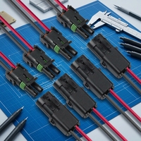 Connecteur terminal série 1,5 mm, 18 AWG, 2 broches, étanche, pour automobile, avec faisceau de câbles et fiche TE