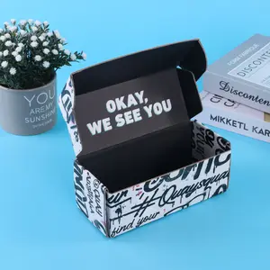 Scatola nera piccola scatola pieghevole personalizzata per imballaggio scatole ecologiche per imballaggio in cartone ondulato bianco in cartone Kraft