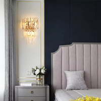 Lampes murales d'intérieur modernes E12 Bulb Clear Smokey Clear Crystal Intérieur Moderne Couloir Chevet