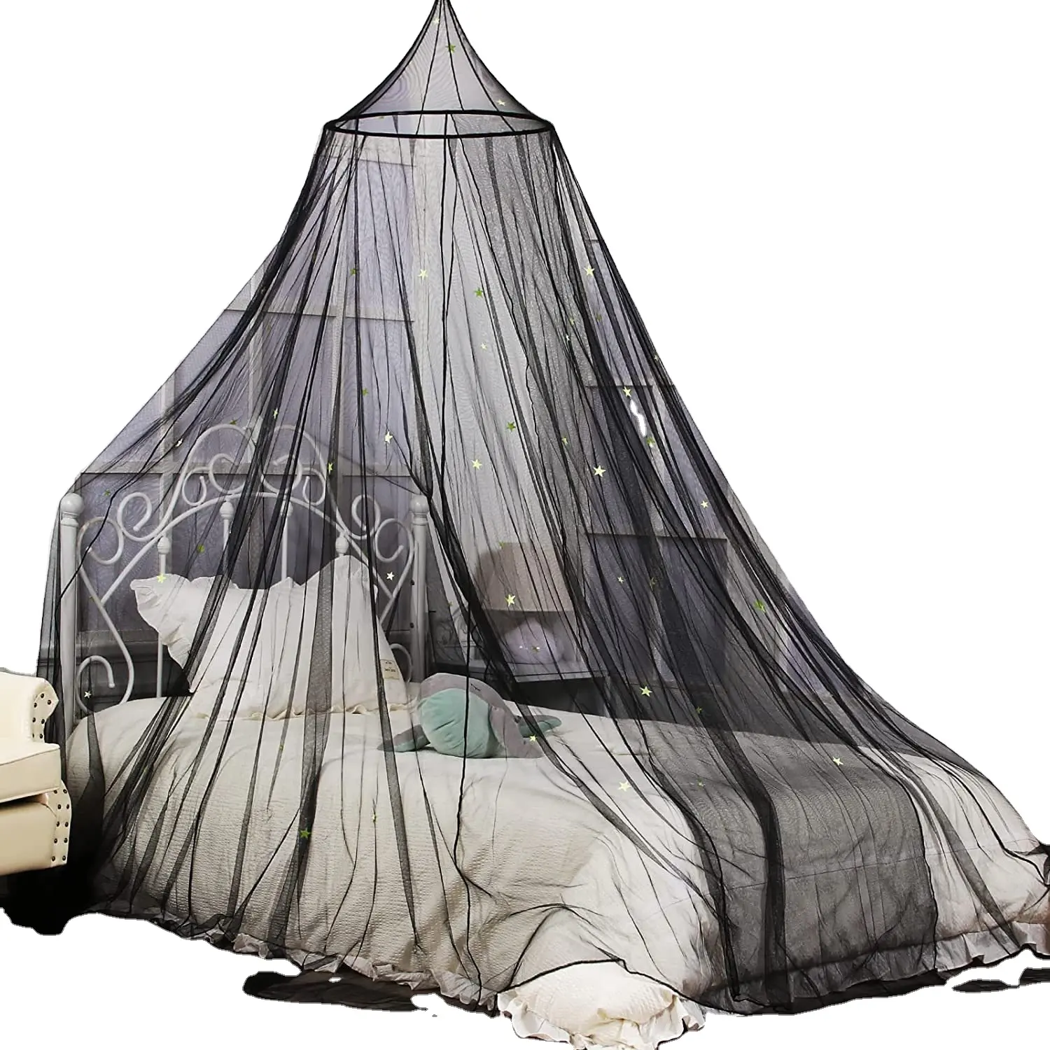 Nhà Giường lưới chống muỗi 100% polyester trắng học sinh trẻ em đầu giường tán LƯỚI MÙA HÈ treo lưới chống muỗi