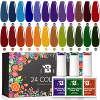 BOZLIN Usine En Gros 24 Couleurs Vegan Gel Vernis À Ongles Uv Vernis Gel Vernis Kit Marque Privée Vernis À Ongles Gel Ensemble 10ml