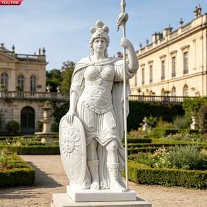 YOUFINE Statue classique en marbre blanc Athéna, déesse <span class=keywords><strong>grecque</strong></span> avec lance et bouclier pour jardin - Product Image 5