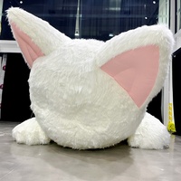 Modèle de chat gonflable géant de 13 pieds, blanc, en peluche, pour publicité commerciale, personnage gonflable, décoration animale gonflable