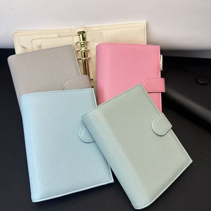 Nouveau classeur de budget A6 rose de luxe personnalisé avec 6 anneaux dorés, couverture de portefeuille Pebble, classeur pour argent - Product Image 2