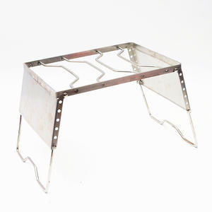 Support de réchaud portable en acier inoxydable pour l'extérieur avec déflecteur de vent 30x24x22,5 cm, support pliable pour casseroles de camping - Product Image 1