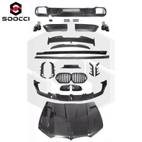 Kit carrosserie F96 X6M en fibre de carbone style LD pour BMW X6M Competition, pare-chocs avant, lèvre de capot, jupes latérales, feux LED, diffuseur, spoiler