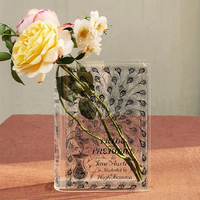Vase à fleurs en acrylique transparent, idéal pour la décoration de table, hydroponie, maison, bureau, mariage, écologique - Grande Vente