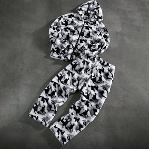 Ensemble sweat-shirt et pantalon de survêtement en sherpa pour homme, broderie personnalisée OEM KIingSen, hiver, épais, streetwear - Product Image 3