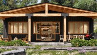 Cabane préfabriquée modulaire personnalisée, maison de vacances portable avec terrasse pour l'hébergement dans les complexes de glamping