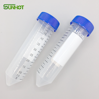 Tube à centrifuger conique à fond conique en plastique jetable de 50 ml avec couvercle et gradué pour laboratoire et usage en laboratoire