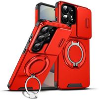 Casing Pelindung Anti Jatuh Desain Hewan Terlaris untuk S26 Ultra dengan Stand Geser, Slot Kartu Tersembunyi Magnetik untuk S25U A57