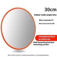 Miroir convexe d'angle YIDAO YD-w1 80 cm, miroir sphérique grand angle 220°, antivol, en PC, pour la sécurité routière, extérieur, voiture, noir