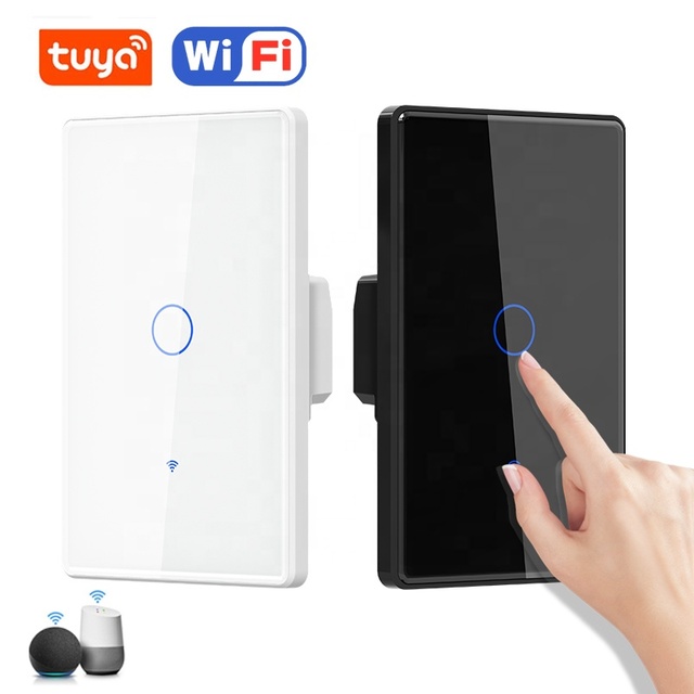 CE/FCC ETL US 1 2 3 4 Gang Glass Tuya Wifi Controlled Smart Light Wall Switch Touch Switch Work With Alexa and Google Home